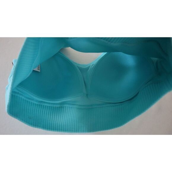 Torrid Curves Womens Sz 00 (M) Blue Radiance Ribbed Seamless Scoop Neck Bralette - Picture 3 of 5